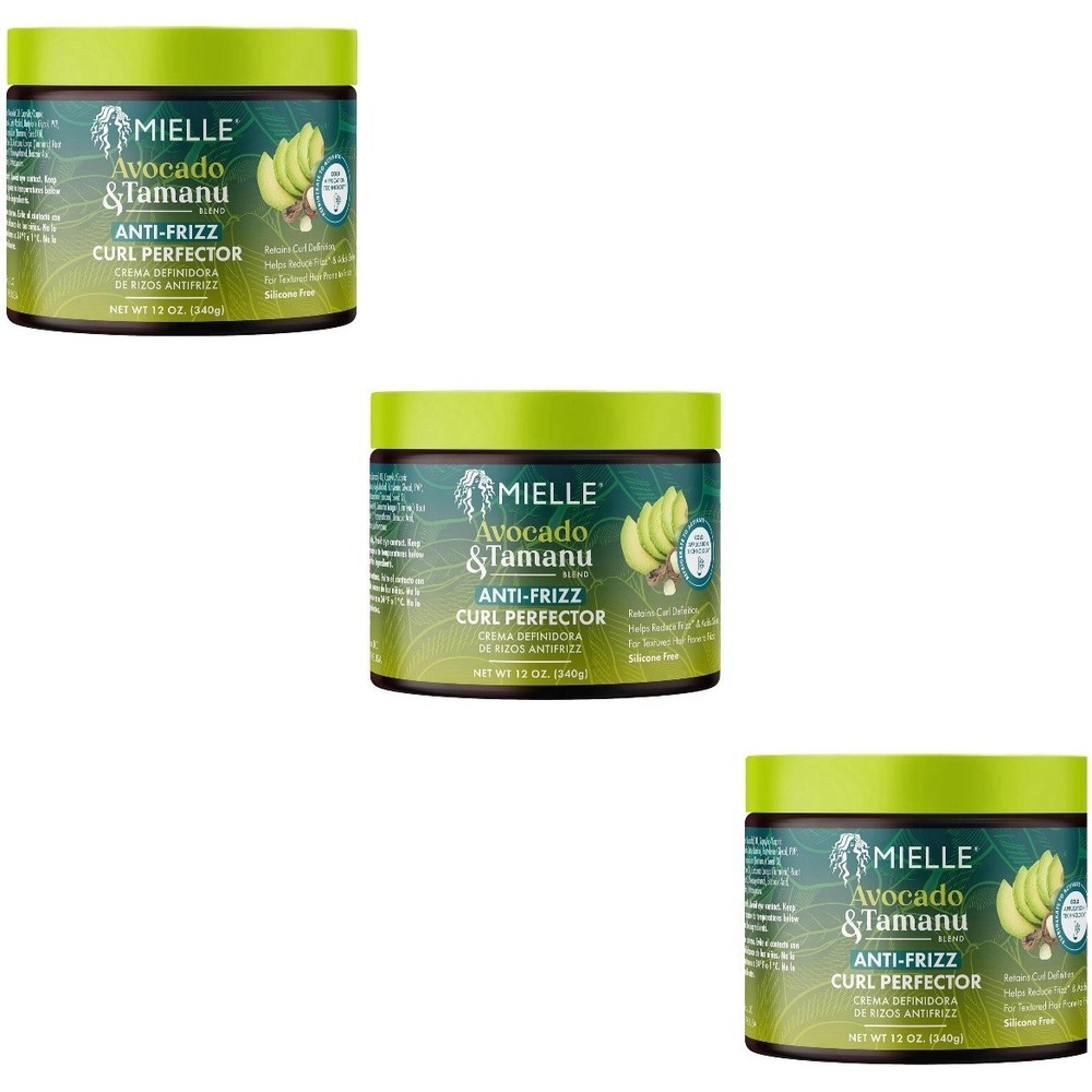 Mielle Avocado & Tamanu Anti-Frizz Curl Perfector 12 oz - New PACK OF 3